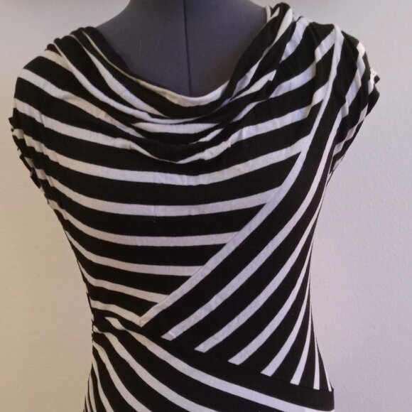 Max Studio Tops - Black and white striped shirt